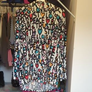 LuLaRoe Multicolor Graphic Print Top